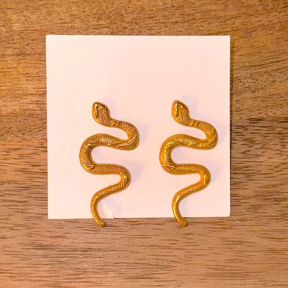NWT St. Armands Designs of Sarasota Twisted Snake Earrings W/Posts In Color Gold - Picture 2 of 4